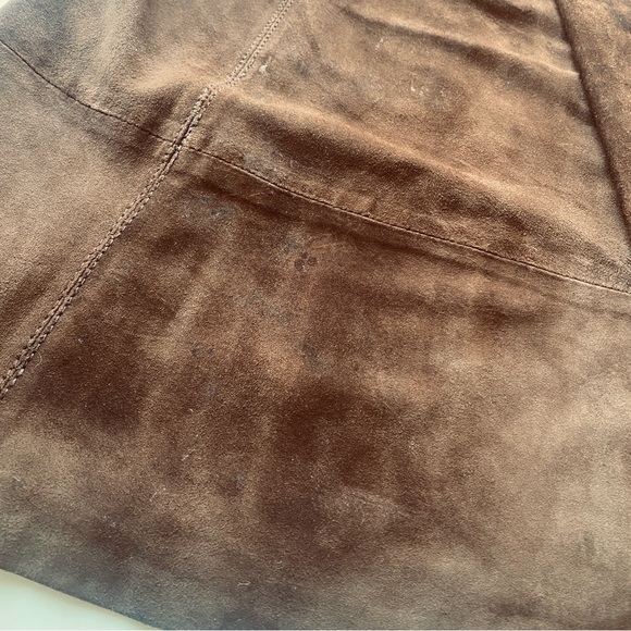 TOMMY HILFIGER Women's Chestnut Brown Suede A-Line Skirt Fully Lined Size 6 - Picture 9 of 9